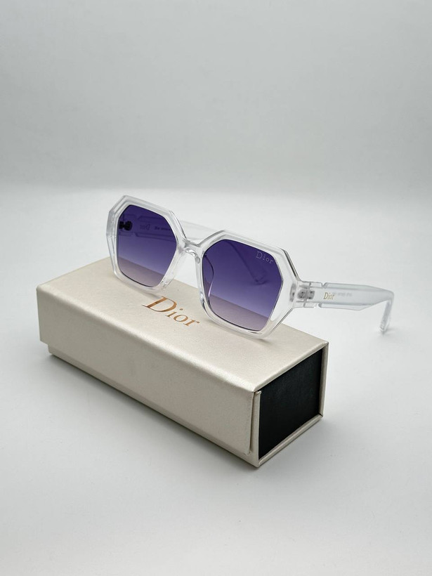 "عینک آفتابی دیور چند ضلعی با فریم یخی و لنز UV400